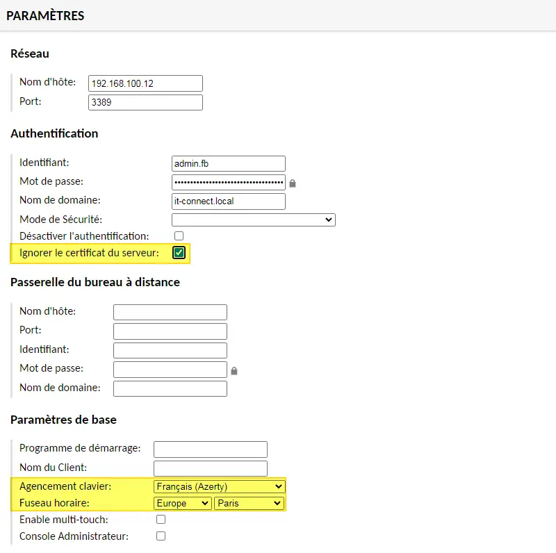 Apache Guacamole - Creating an RDP connection - Step 2