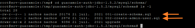 Apache Guacamole - Importación de archivos SQL