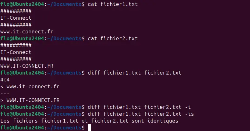 Command diff - Do not case-sensitive