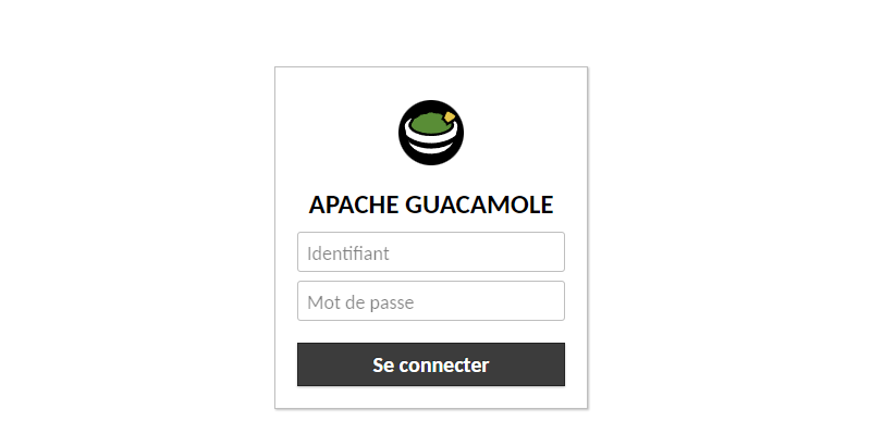 Login to Apache Guacamole